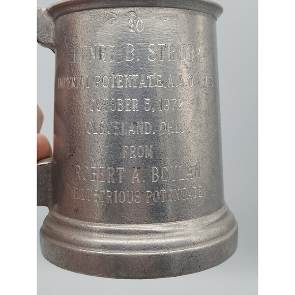 Vintage Wilton RWP The Koran Club Al Koran Pewter Mug Tankard Stein Engraved - Picture 12 of 12